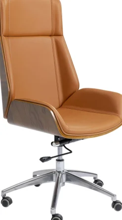 Krzesło Biurowe High Bossy 59x116-124 Cm Brązowe Ekoskóra