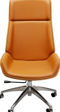 Krzesło Biurowe High Bossy 59x116-124 Cm Brązowe Ekoskóra