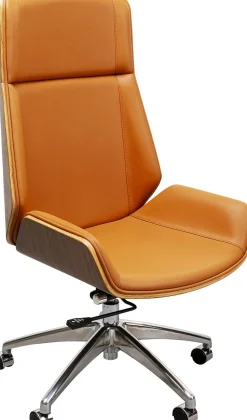 Krzesło Biurowe High Bossy 59x116-124 Cm Brązowe Ekoskóra