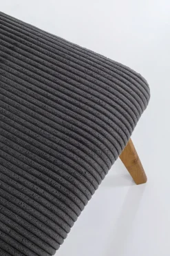 Krzesło Do Jadalni Tapicerka Szara Nogi Dębowe Olejowane 44x92 Cm