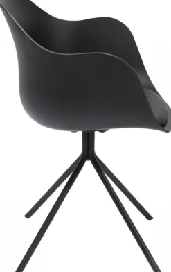 Krzesło Obrotowe Z Podłokietnikami Bel Air 58x78 Cm Czarne Ekoskóra