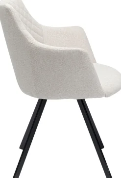 Krzesło Obrotowe Z Podłokietnikami Coco 53x84 Cm Kremowe