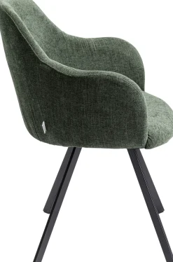 Krzesło Obrotowe Z Podłokietnikami Zielone Nogi Czarne 62x83 Cm