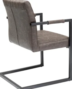 Krzesło Swing Z Podłokietnikami Loft Brązowe Nogi Czarne 54x87 Cm