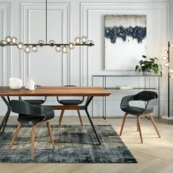 Krzesło Z Podłokietnikami Costa 52x71 Cm Czarne Ekoskóra