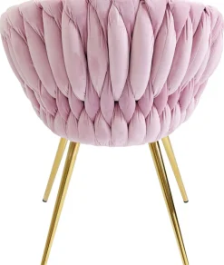 Krzesło Z Podłokietnikami Knot 81x62 Cm Jasnoróżowe