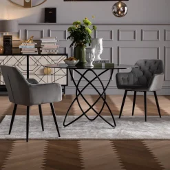 Krzesło Z Podłokietnikami Kira 58x82 Cm Szare