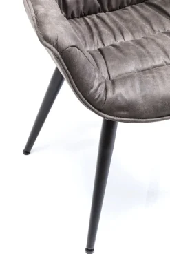 Krzesło Z Podłokietnikami Thelma 65x82 Cm Szare Ekoskóra