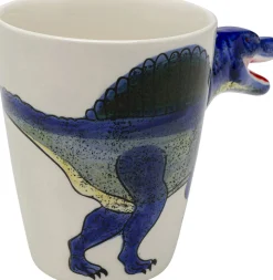 Kubek Z Porcelany Biało-niebieski Dinozaur Spinozaur 390 Ml