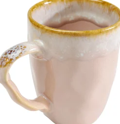 Kubek Z Uchem Kamionkowy Różowy 370 Ml