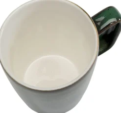 Kubek Z Uchem Zielony Porcelana 350 Ml