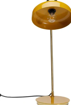Lampa Biurkowa Stalowa Złota Z Pomarańczowym Kloszem 56 Cm