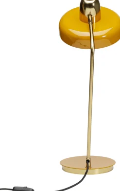 Lampa Biurkowa Stalowa Złota Z Pomarańczowym Kloszem 56 Cm