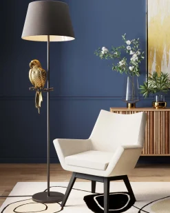 Lampa Podłogowa Animal Parrot Ø40x176 Cm Czarno-złota