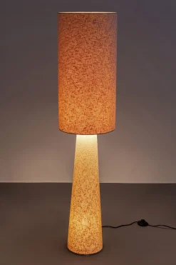 Lampa Podłogowa Beżowa Lniana Boucle 130 Cm