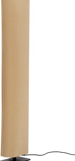Lampa Podłogowa Beżowa Podstawa Czarna 26x120 Cm