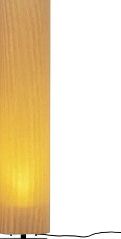 Lampa Podłogowa Beżowa Podstawa Czarna 26x120 Cm
