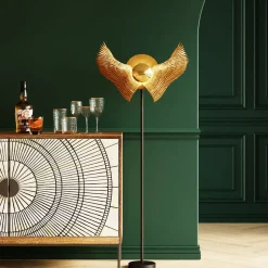 Lampa Podłogowa Bird Wings 66x168 Cm Czarno-złota