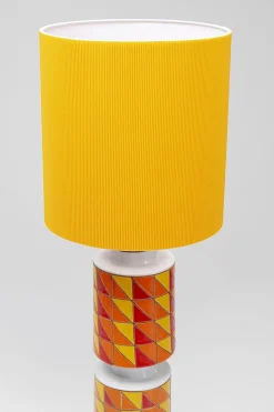 Lampa Podłogowa Ceramiczna Kolorowa Abażur Pomarańczowy Ø33x138 Cm
