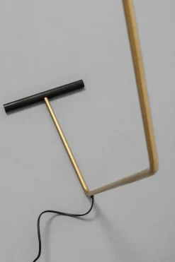 Lampa Podłogowa Czarno-złota Stalowa 130 Cm