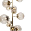 Lampa Podłogowa Duża Złota Klosze Szklane Kule Przydymione 160 Cm