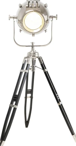 Lampa Podłogowa Movie 230 Cm Trójnóg Drewno Mango I Aluminium