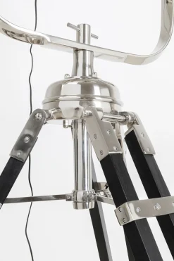 Lampa Podłogowa Movie 230 Cm Trójnóg Drewno Mango I Aluminium