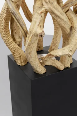 Lampa Podłogowa Naturalna Drewniana 150 Cm Podstawa Czarna