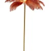 Lampa Podłogowa Palma Brązowa Rdzawa Strusie Pióra 165 Cm Podstawa Złota