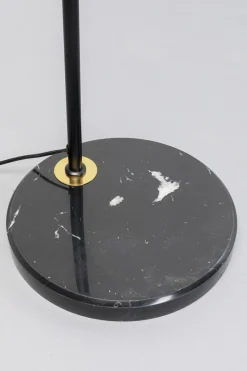 Lampa Podłogowa Stal Czarno-złota Podstawa Marmurowa 156 Cm