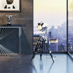 Lampa Podłogowa Trójnóg Filmowa Srebrna 105 Cm