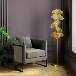 Lampa Podłogowa Yuva 44x160 Cm Złota
