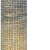 Lampa Podłogowa Ze Szklaną Brązową Podstawą Abażur Z Tkaniny Niebieskiej 106 Cm