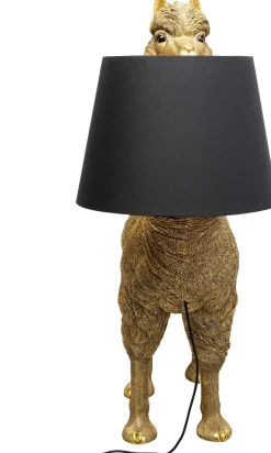 Lampa Podłogowa Złota Alpaka Z Czarnym Abażurem 81x108 Cm