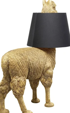 Lampa Podłogowa Złota Alpaka Z Czarnym Abażurem 81x108 Cm