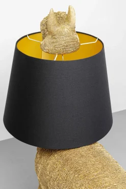 Lampa Podłogowa Złota Alpaka Z Czarnym Abażurem 81x108 Cm