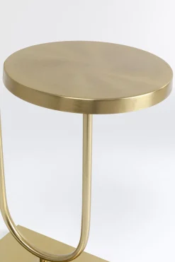 Lampa Podłogowa Złota Ze Stolikiem Abażur Lniany 155 Cm