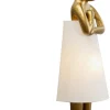 Lampa Podłogowa Złoty Królik Z Białym Abażurem 150 Cm