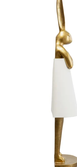 Lampa Podłogowa Złoty Królik Z Białym Abażurem 150 Cm