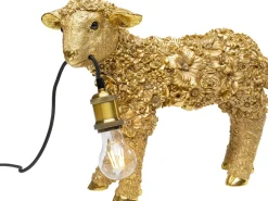 Lampa Stołowa Animal Flower Sheep 47x36 Cm Złota