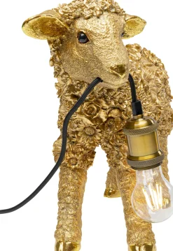 Lampa Stołowa Animal Flower Sheep 47x36 Cm Złota