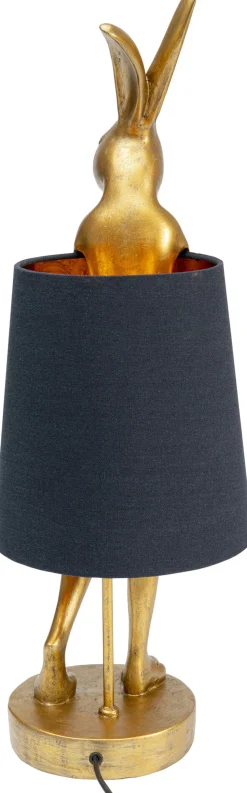 Lampa Stołowa Animal Rabbit 23x68 Cm Złota - Klosz Czarny