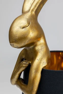 Lampa Stołowa Animal Rabbit 23x68 Cm Złota - Klosz Czarny