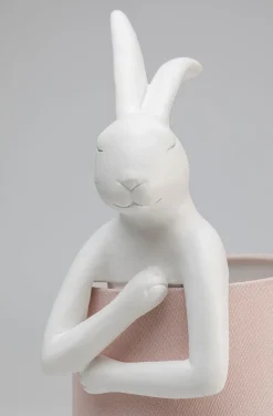 Lampa Stołowa Animal Rabbit 17x50 Cm Biała - Klosz Różowy