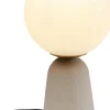 Lampa Stołowa Beżowa Klosz Szklana Kula Ø16x31 Cm