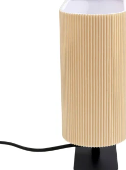 Lampa Stołowa Beżowa Podstawa Czarna 21x26 Cm