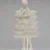 Lampa Stołowa Biała Królik Abażur Futrzasty 68 Cm
