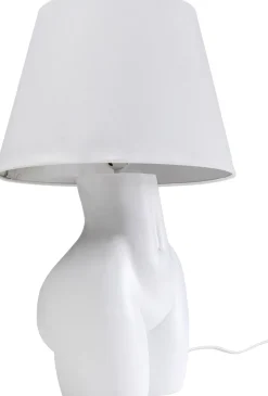 Lampa Stołowa Biała Z Abażurem Motyw Ludzkiego Ciała Ø30x48 Cm