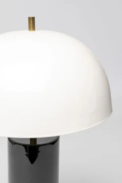 Lampa Stołowa Biało-czarna Stalowa Emaliowana 51 Cm