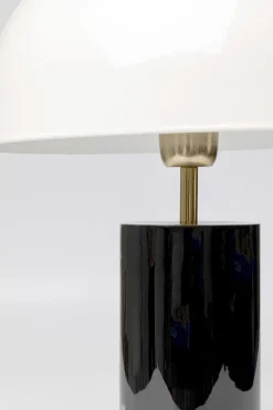 Lampa Stołowa Biało-czarna Stalowa Emaliowana 51 Cm